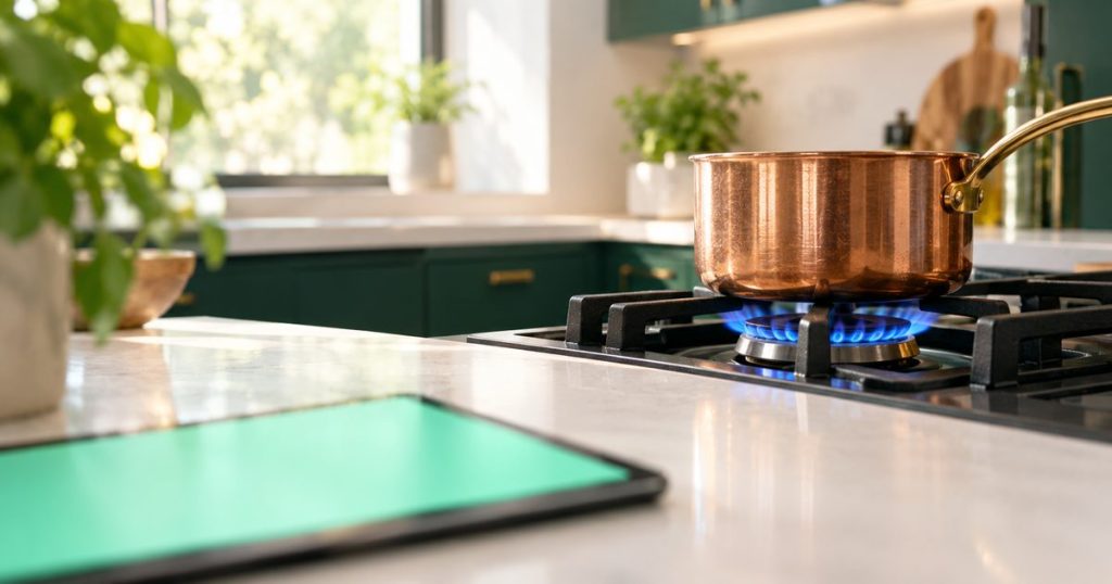 Flamme de gaz sur une cuisinière, comparaison des offres de gaz